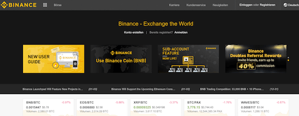 Binance Krypto Erfahrungen und Test