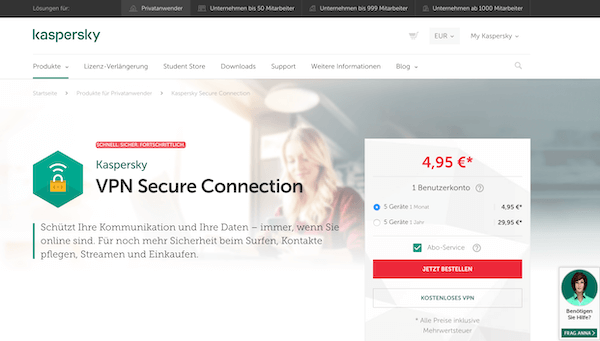 Kasperky VPN Erfahrungen und Test